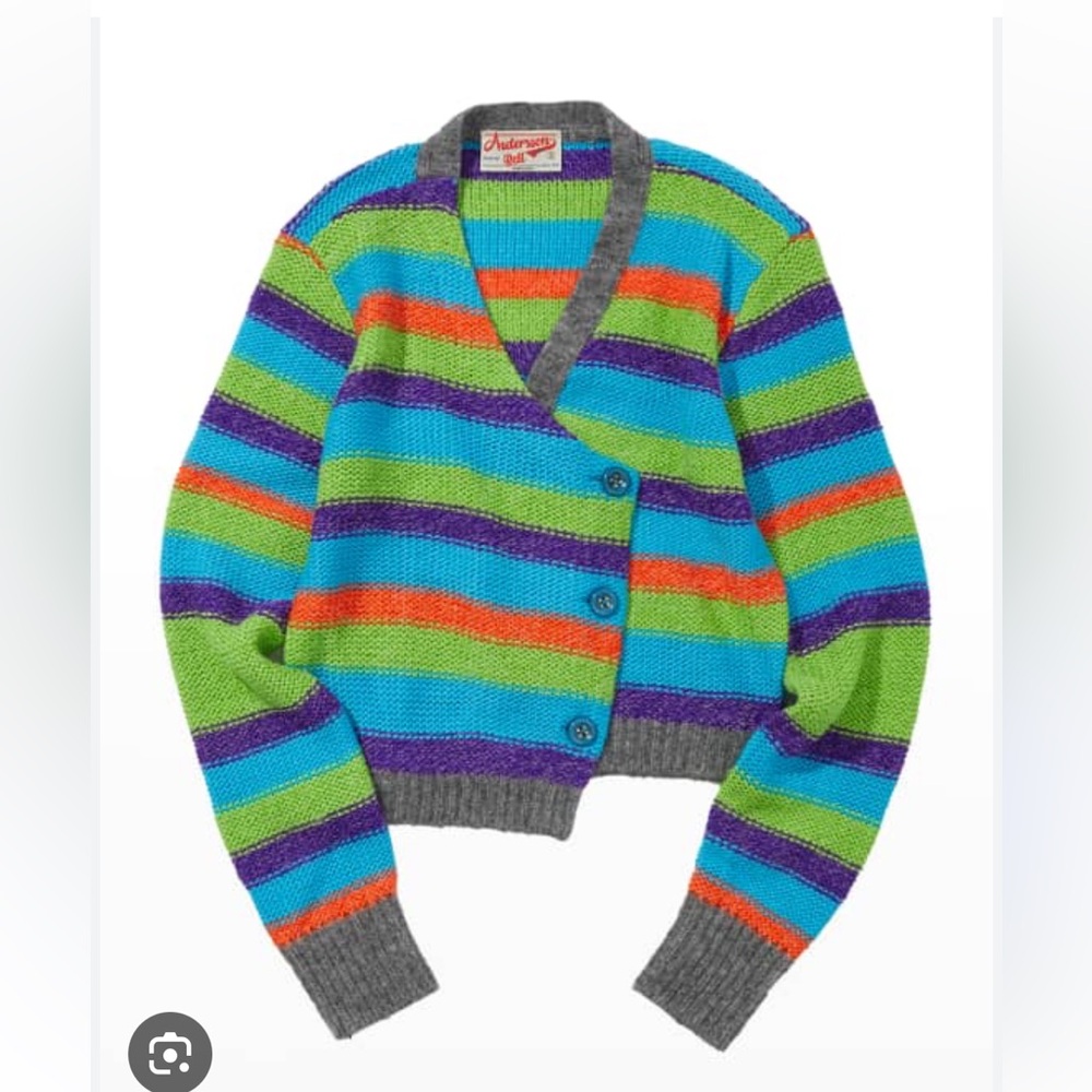 Andersson Bell Marta Striped Asymmetric-Front Cardigan